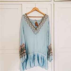 Bohemian Embroidered Tunic Dress